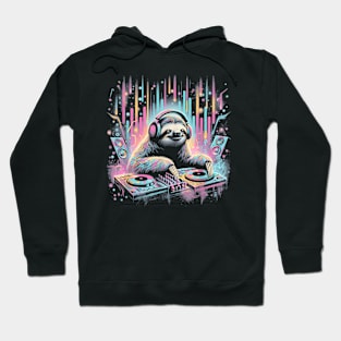 Sloth Wearing Headphones Music  Turntables Hoodie